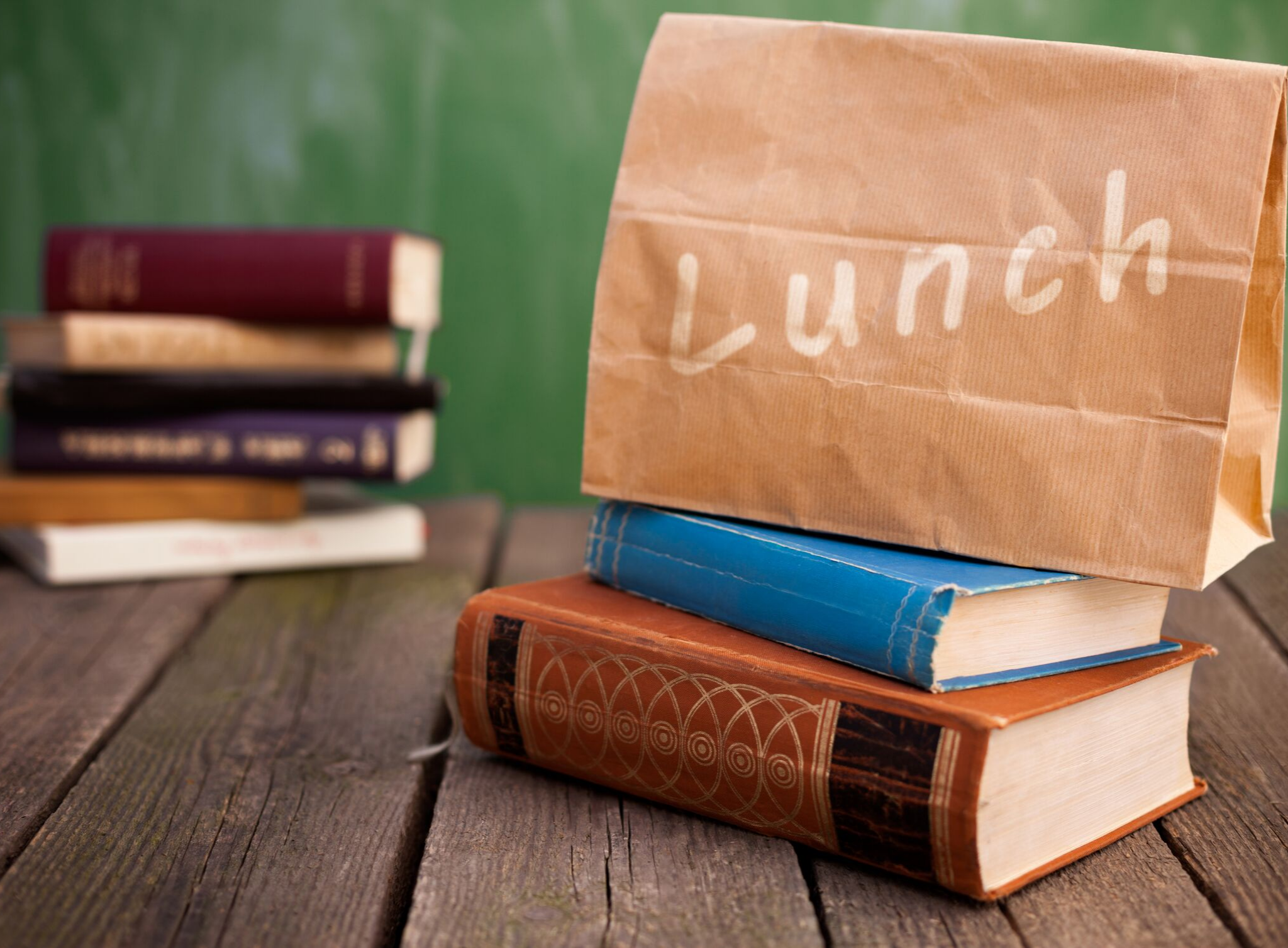 Books and lunch bag